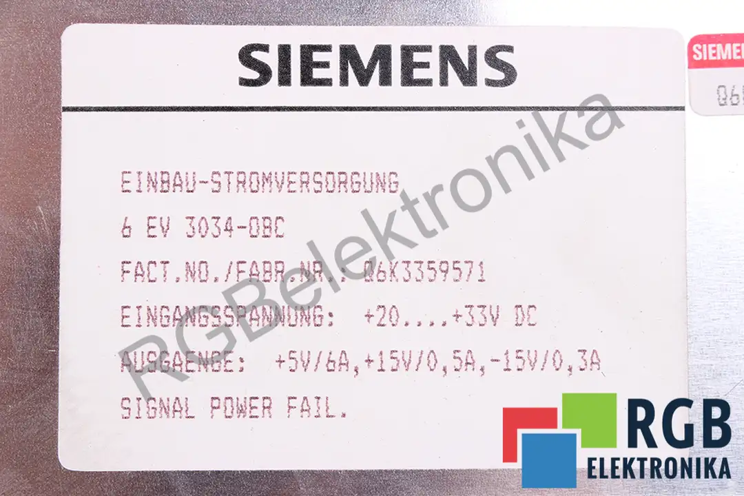 6ev3034-0bc SIEMENS repair