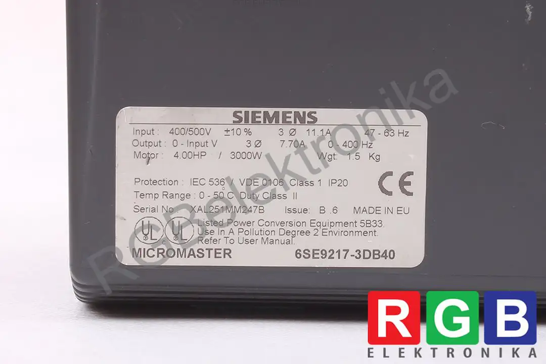 6se9217-3db40 SIEMENS repair