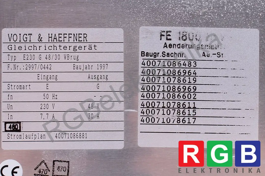 e230g48-30-e230-g-48-30 VOIGT&HAEFFNER repair