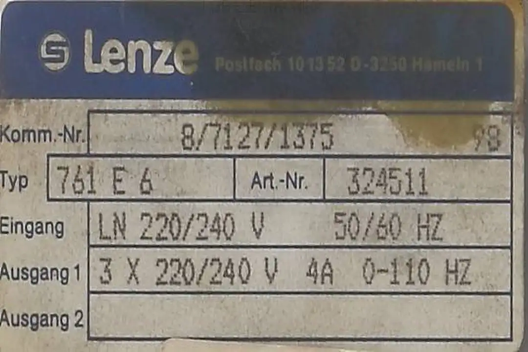 761e6 LENZE repair