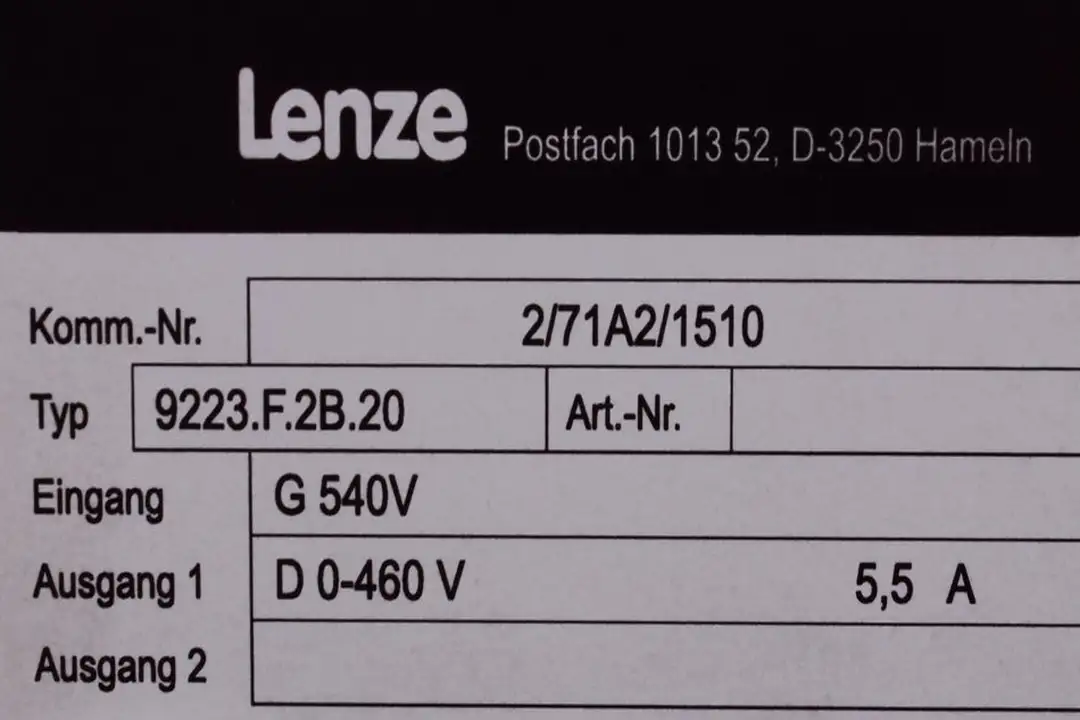 9223.f.2b.20 LENZE repair