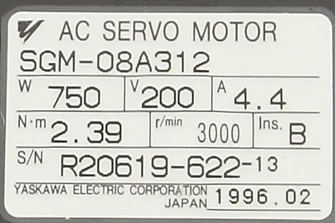 service sgm-08a312 YASKAWA