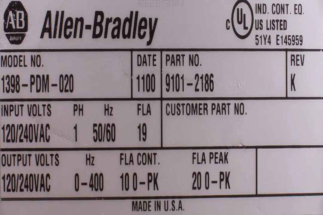 1398-pdm-020 ALLEN BRADLEY repair