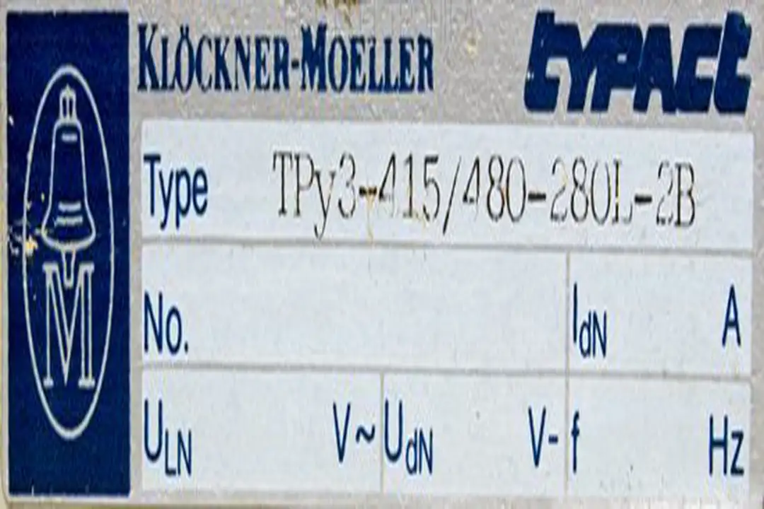 tpy3-415-480-280l-2b KLOCKNER MOELLER repair