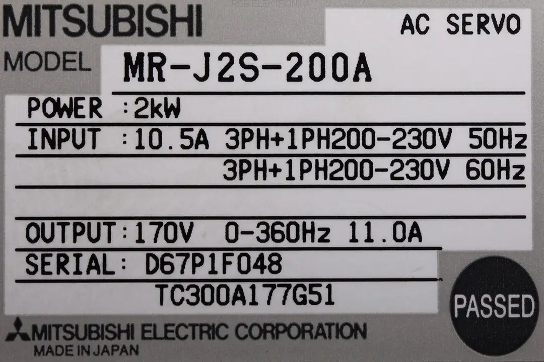 MR-J2S-200A MITSUBISHI ELECTRIC