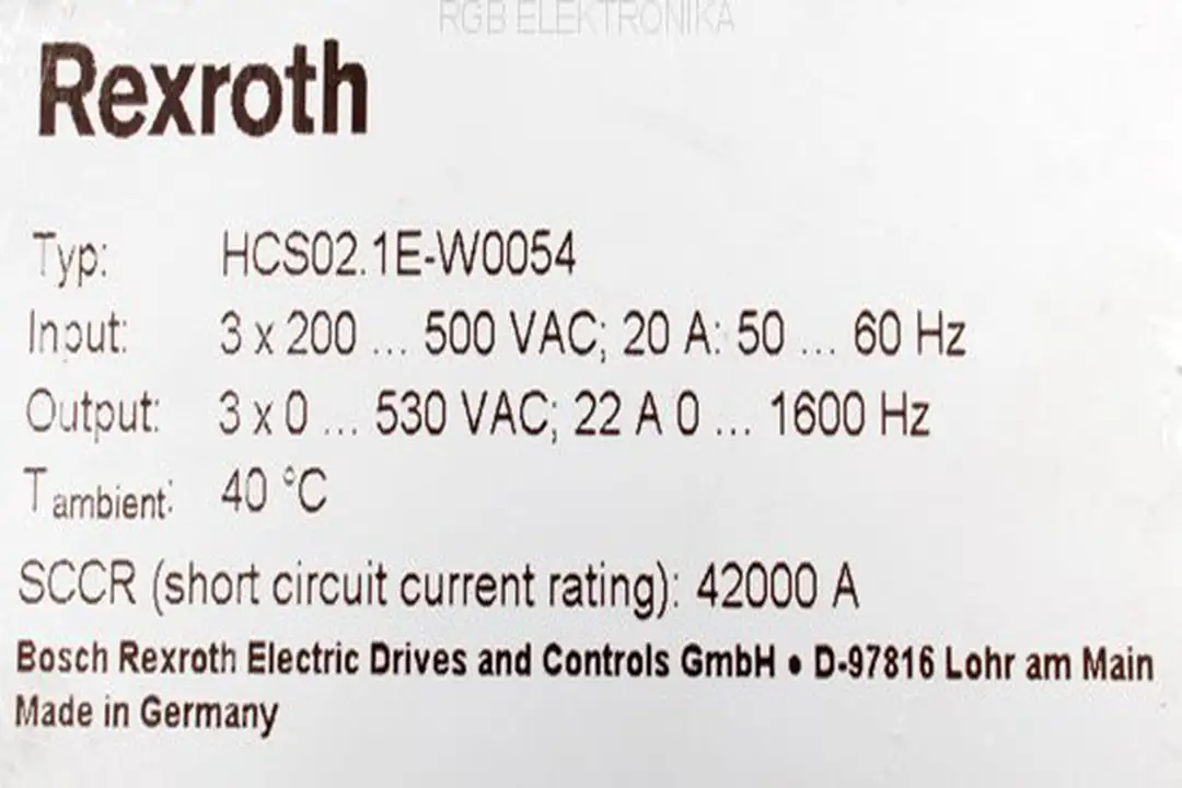 hcs02.1e-w0054 BOSCH REXROTH repair