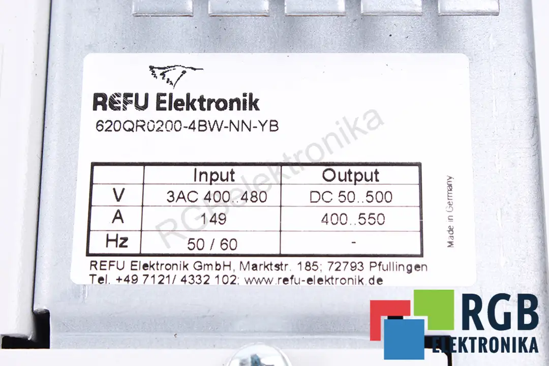 620qr0200-4bw-nn-yb REFU ELEKTRONIK repair