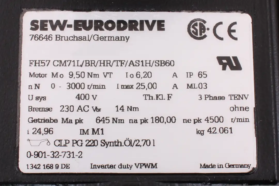 FH57 CM71L/BR/HR/TF/AS1H/SB60 SEW EURODRIVE