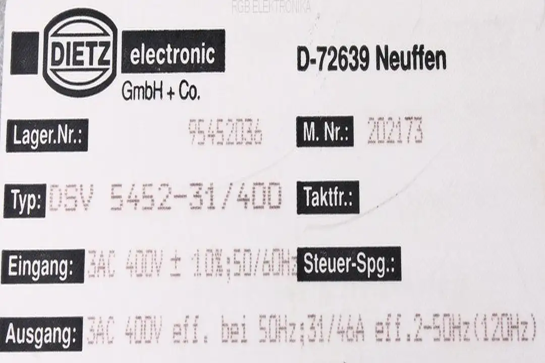 DSV 5452-31/400 DIETZ ELECTRONIC