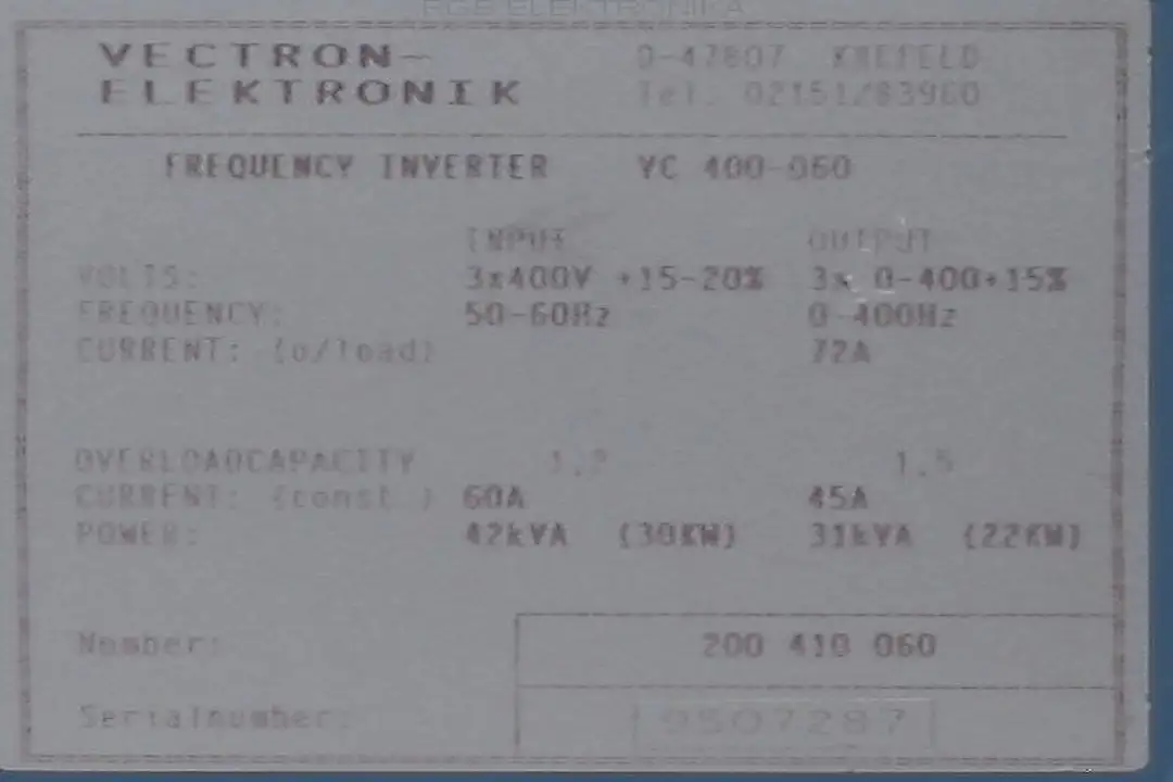 VC 400-060 VECTRON ELEKTRONIK