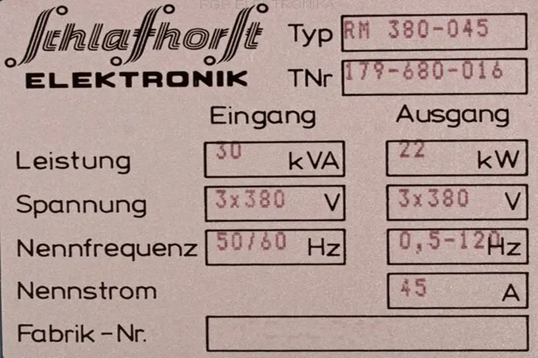 rm-380-045 SCHLAFHORST ELEKTRONIK repair