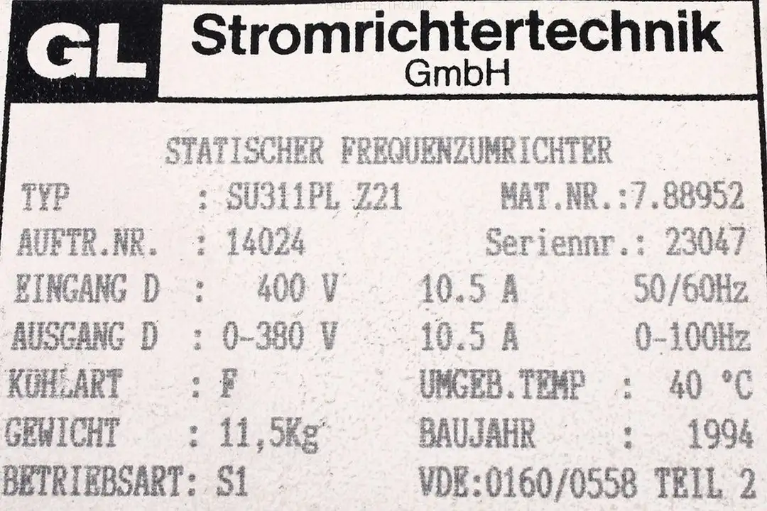 SU311PL Z21 STROMRICHTERTECHNIK