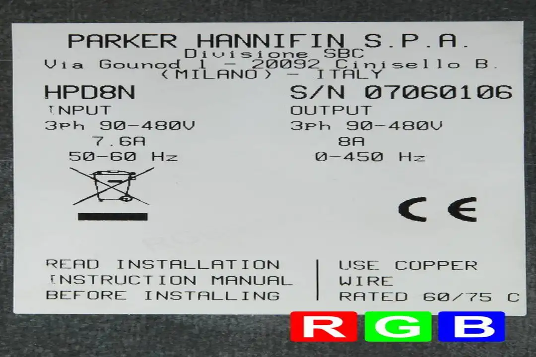 service hpd8n PARKER HANNIFIN