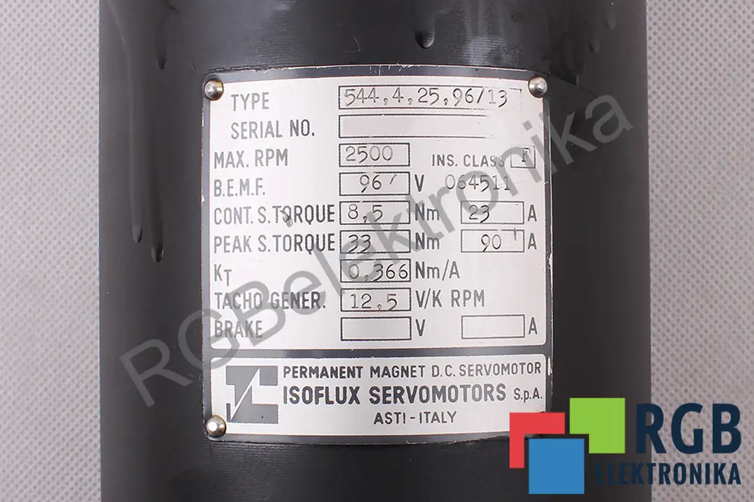 repair 544.4.25.96-13-rpm2500 ISOFLUX SERVOMOTORS