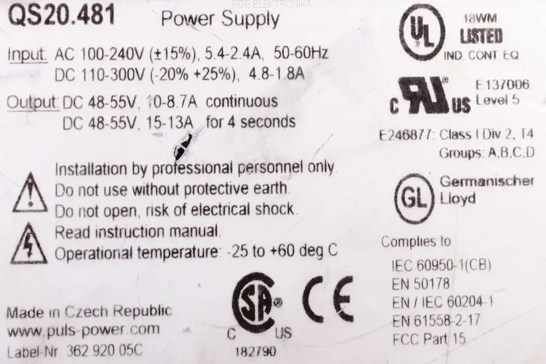 qs20.481 PULS POWER repair