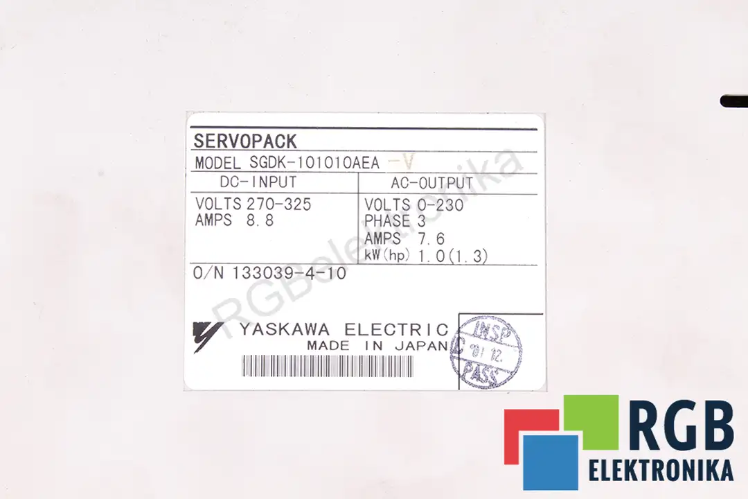 sgdk-101010aea-v YASKAWA repair