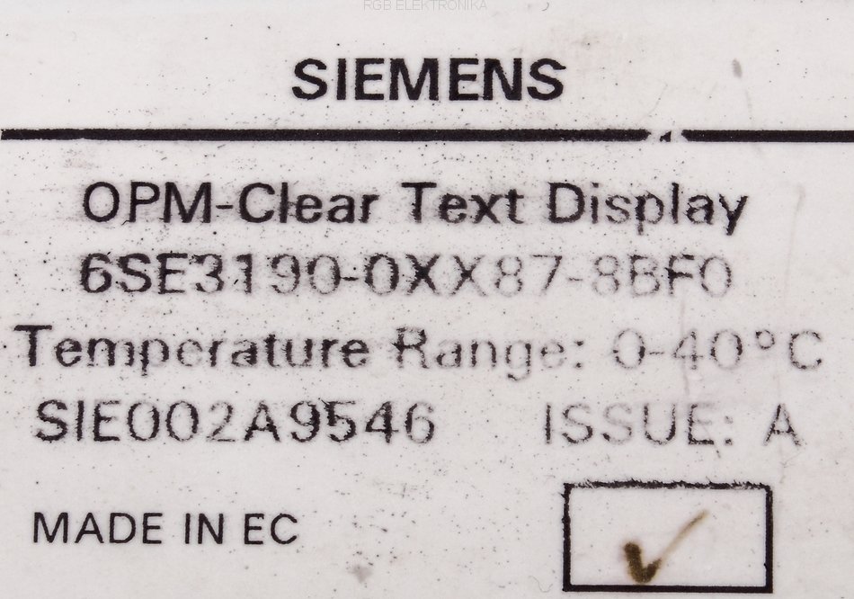 6se3190-0xx87-8bf0 SIEMENS repair