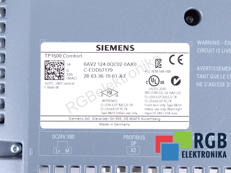 6av2124-0qc02-0ax0 SIEMENS repair