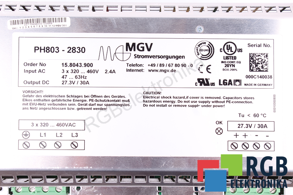 ph803-2830 MGV repair